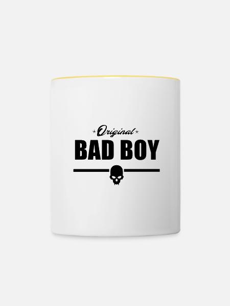Ursprünglicher böser Junge - Tasse zweifarbig - Weiß/Gelb