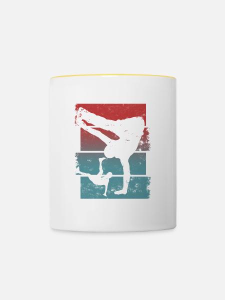 Breakdance - Tasse zweifarbig - Weiß/Gelb