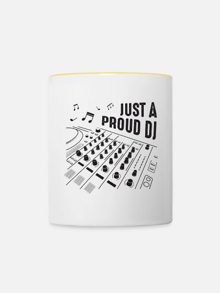 DJ - Tasse zweifarbig - Weiß/Gelb