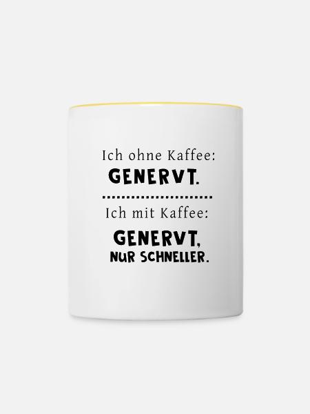 Kaffee - Tasse zweifarbig - Weiß/Gelb