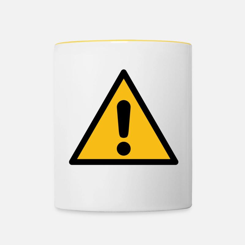 Attention attention - Mug contrasté - blanc/jaune