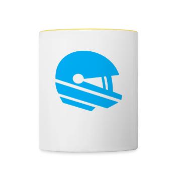 Pilote de course - Mug contrasté - blanc/jaune - Devant