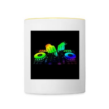 Disc jockey - Contrasting Mug - white/yellow - Front