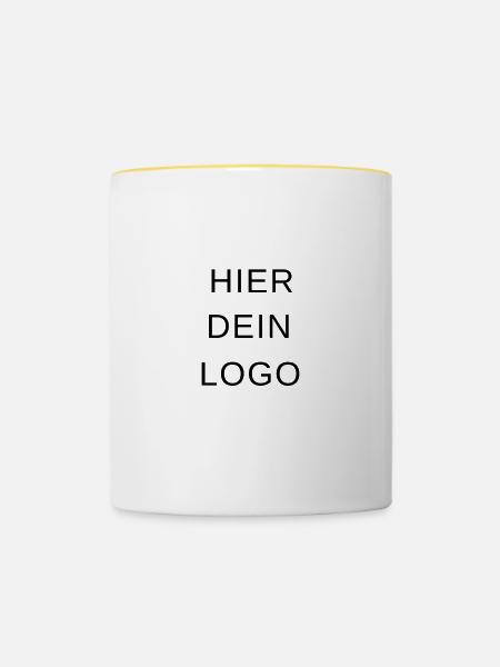 Hier dein logo - Tasse zweifarbig - Weiß/Gelb