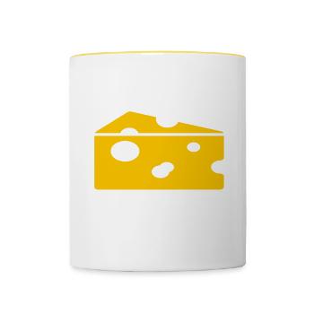 fromage - Mug contrasté - blanc/jaune - Devant