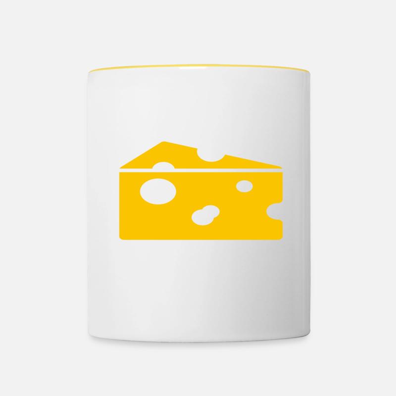 fromage - Mug contrasté - blanc/jaune