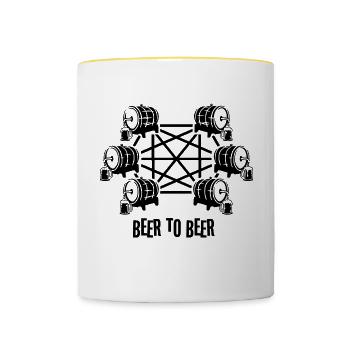 BIER ZU BIER - Tasse zweifarbig - Weiß/Gelb - Vorne