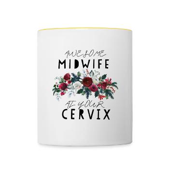gifts for midwives - Contrasting Mug - white/yellow - Front