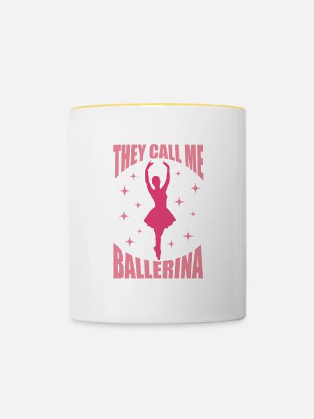 Balletttänzerin - Tasse zweifarbig - Weiß/Gelb