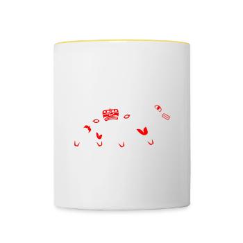 Haida Bear Funny Gift Idea - Contrasting Mug - white/yellow - Front
