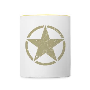 Army star - Contrasting Mug - white/yellow - Front