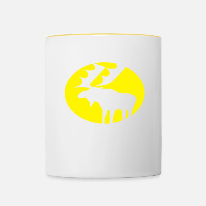 Elch - Tasse zweifarbig - Weiß/Gelb
