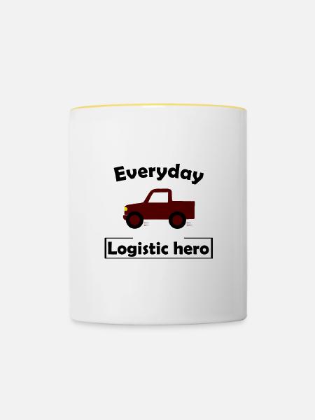 Transport und Logistik - Tasse zweifarbig - Weiß/Gelb