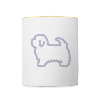 Design bichon havanais - Mug contrasté - blanc/jaune - Devant