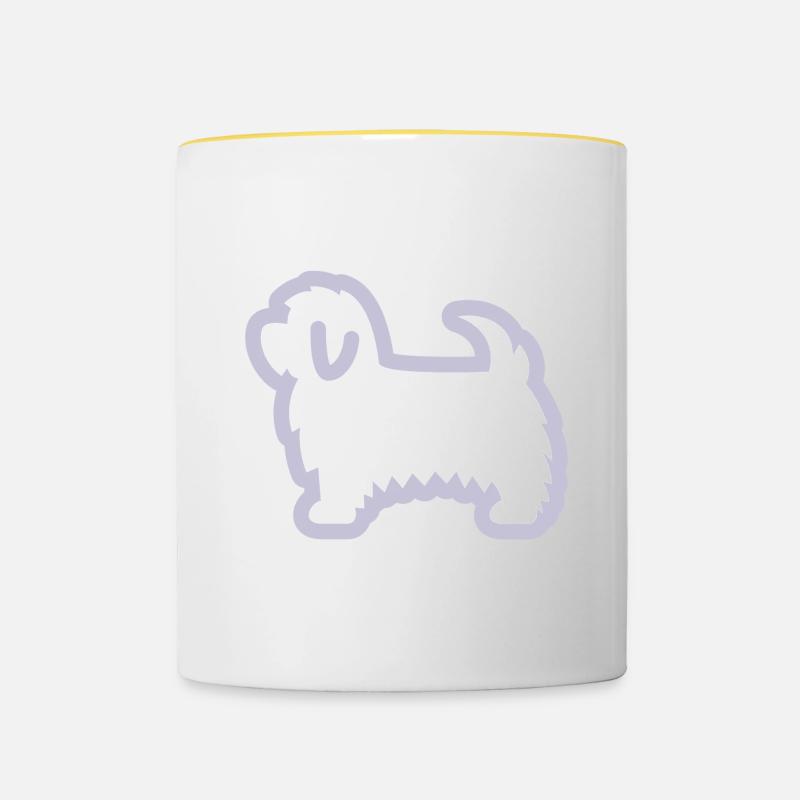 Havanese design - Contrasting Mug - white/yellow