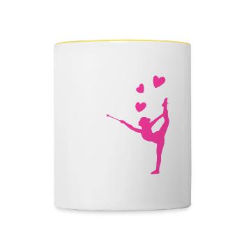 Idée cadeau Baton Twirling Born To Twirl - Mug contrasté - blanc/jaune - Devant