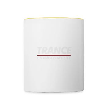 Trance changed my life - Contrasting Mug - white/yellow - Front