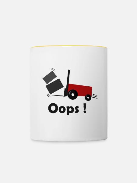 Logistiker - Tasse zweifarbig - Weiß/Gelb