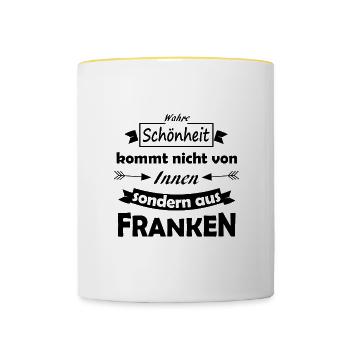 Franken im Süden - Tasse zweifarbig - Weiß/Gelb - Vorne