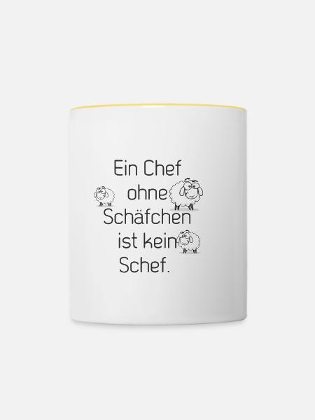 Chef - Tasse zweifarbig - Weiß/Gelb