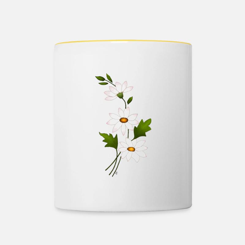 Daisy Flowers - Contrasting Mug - white/yellow