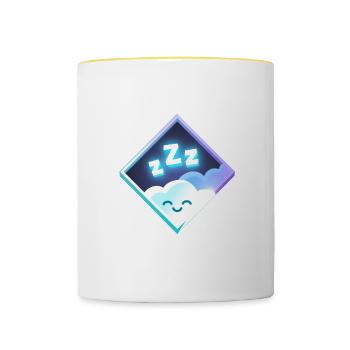 Cloud en sommeil actuellement - Mug contrasté - blanc/jaune - Devant
