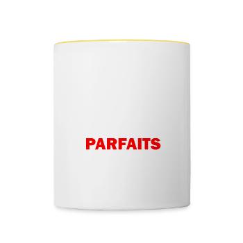 papa avec des enfants parfaits - Mug contrasté - blanc/jaune - Devant