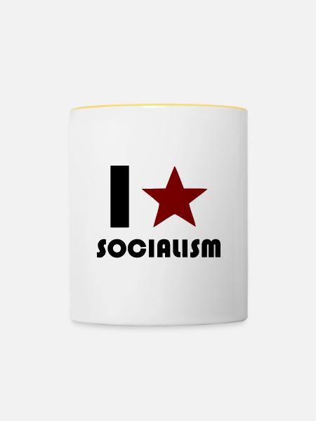 Sozialismus - Tasse zweifarbig - Weiß/Gelb
