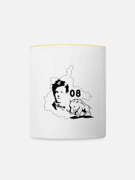 Ardennen - Tasse zweifarbig - Weiß/Gelb