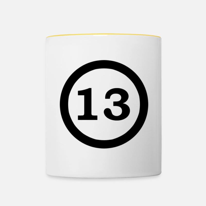 Chiffres - Mug contrasté - blanc/jaune