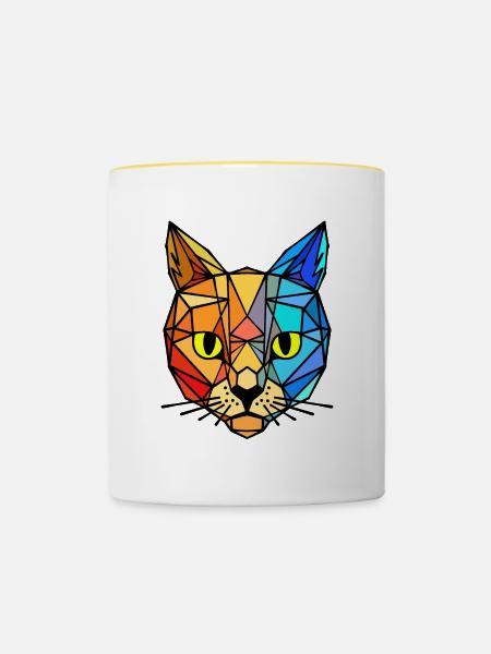 Tier Tiger - Tasse zweifarbig - Weiß/Gelb