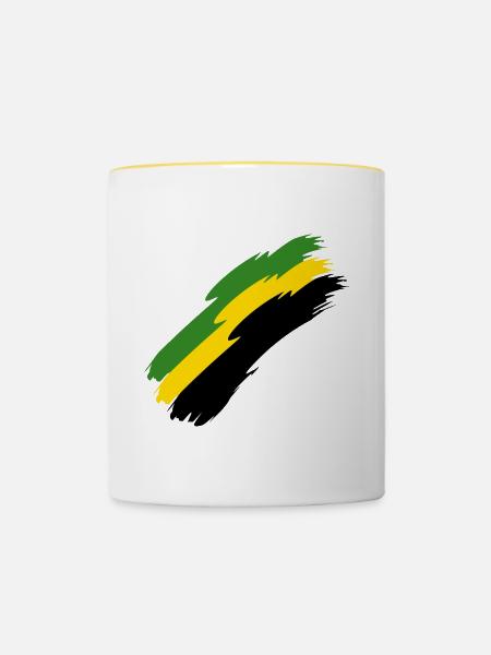 Jamaika - Tasse zweifarbig - Weiß/Gelb