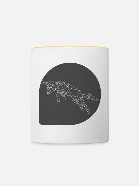 Fox - Tasse zweifarbig - Weiß/Gelb