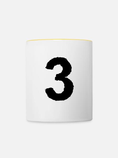3 - Tasse zweifarbig - Weiß/Gelb