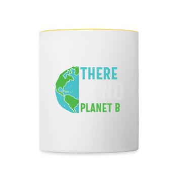 Earth Quote Save The Earth There Is No Planet B - Contrasting Mug - white/yellow - Front