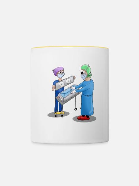 surgical technologist - Tasse zweifarbig - Weiß/Gelb