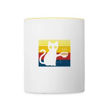 Coffee Quote Coffee Spelled Backwards Is Eeffoc - Contrasting Mug - white/yellow - Front