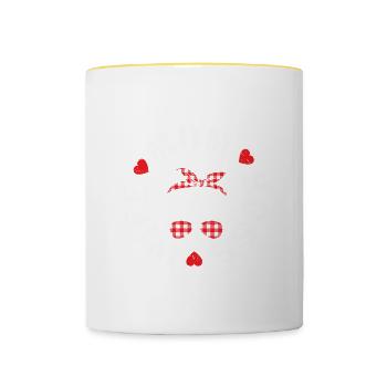 Mutter Zitat Ehefrau Mama Chef Goldenes Herz Liebe Geschenk - Tasse zweifarbig - Weiß/Gelb - Vorne