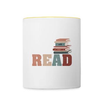 Reading Quote Funny Bookreader I Love To Read - Contrasting Mug - white/yellow - Front