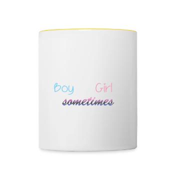 Pregnancy Quote Nonbinary Genderfluid Pride Flag - Contrasting Mug - white/yellow - Front