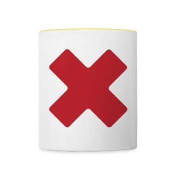 Cramoisi X Géométrique Tee - Mug contrasté - blanc/jaune - Devant