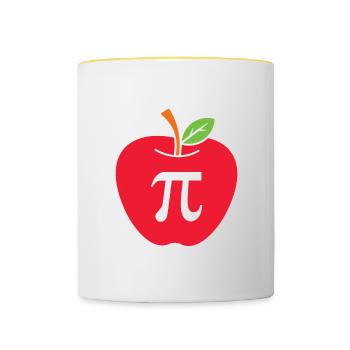 Math Quote Apple Pi Day Math Lover Teacher - Contrasting Mug - white/yellow - Front