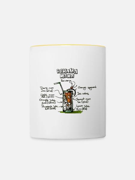 Bahama Mama Cocktail - Tasse zweifarbig - Weiß/Gelb