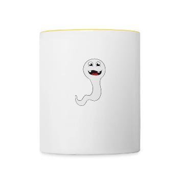"Voici une image vraiment ancienne de moi" - Mug contrasté - blanc/jaune - Devant