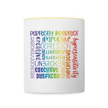 Neurodivergent - Tasse zweifarbig - Weiß/Gelb - Vorne