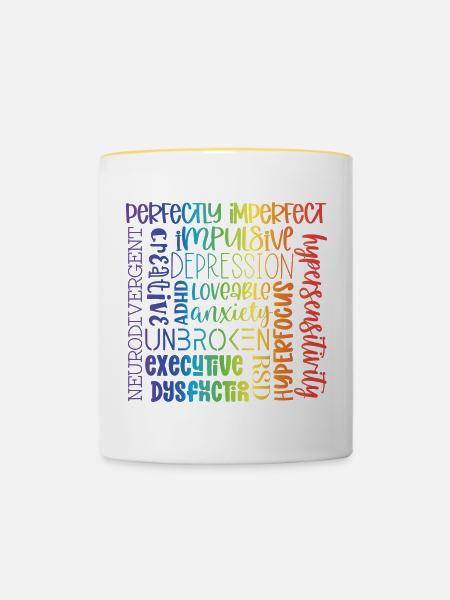 Neurodivergent - Tasse zweifarbig - Weiß/Gelb