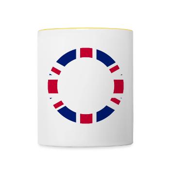 Platin-Jubiläum - 2022 - Britische Königinmonarchie - Tasse zweifarbig - Weiß/Gelb - Vorne