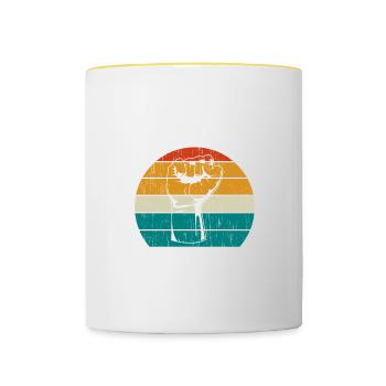 Sieg Freiheit Vielfalt Rechte Gerechtigkeit Gleichheit - Tasse zweifarbig - Weiß/Gelb - Vorne