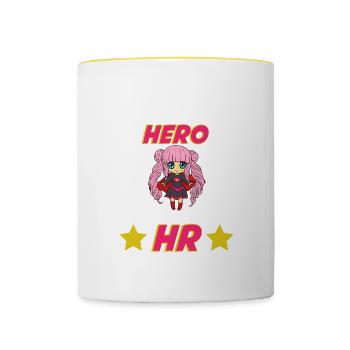 Employment Hire Worker Staff Company Design Spell - Contrasting Mug - white/yellow - Front