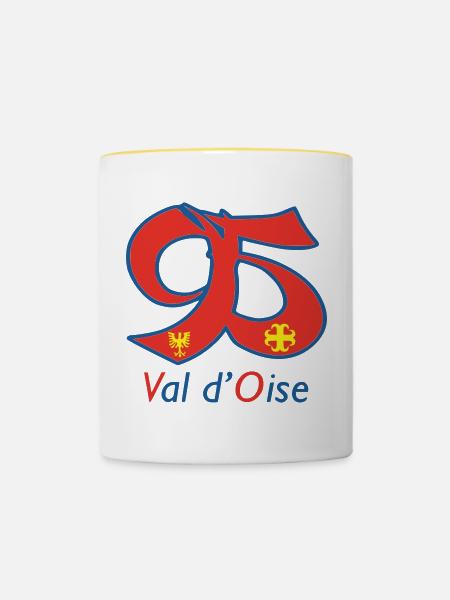 Val d'oise 95 - Tasse zweifarbig - Weiß/Gelb